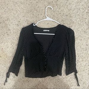 Reformation Polka Dot 3/4 Sleeve Button Up